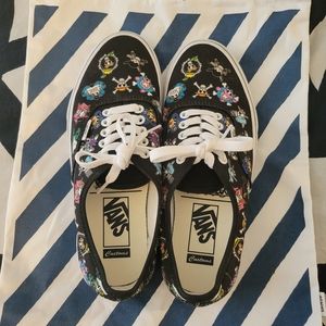 Vans X One Piece Custom Authentics Black - Men's 7 / Women's 8.5
